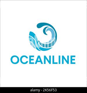 ocean line logo exclusive design inspiration Stock Vector