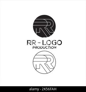 rr logo production exclusive design inspiration Stock Vector