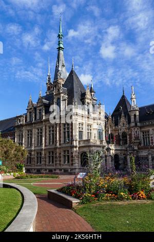 FECAMP, FRANCE - SEPTEMBER 1, 2019: This is the Benedictine Palace built in the early 20th century in a mixed Renaissance and Gothic style. Stock Photo