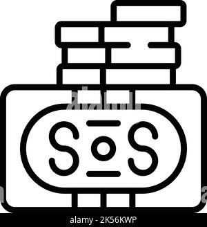 Singapore cash icon outline vector. City map. Travel asia Stock Vector