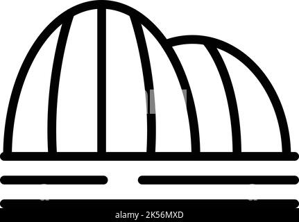 Opera house icon outline vector. City landmark. Asian museum Stock Vector