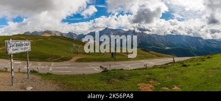 Panorama of the Col d'Aubisque, in the French Pyrenees massif, symbol of the Tour de France, in Béarn, France Stock Photo