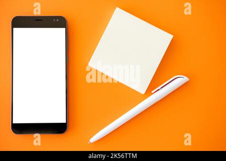 digital mockup mobile technology make notes Stock Photo