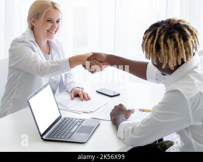 signing contract business cooperation digital Stock Photo