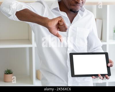 online presentation black man digital mockup Stock Photo