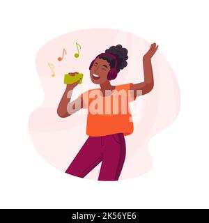 Singing favorite songs isolated cartoon vector illustration. Stock Vector