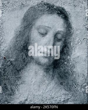 Head of Christ by Leonardo Da Vinci Stock Photo