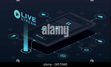 Live stream concept Stock Vector