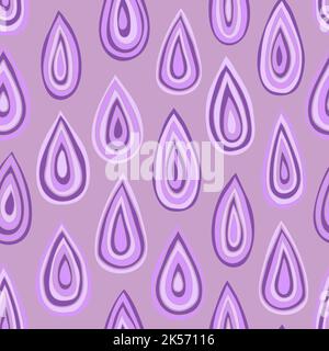 Seamless purple pattern with abstract water drops. Wallpaper design. Stock Vector