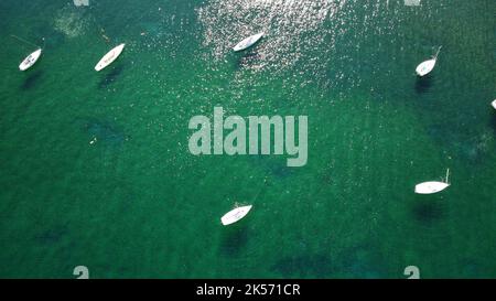 Panoramic view of Lake Bracciano near Rome, Italy. from a bird's eye view Stock Photo