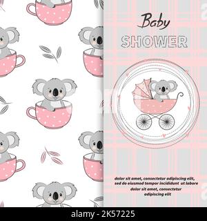 koala cartoon design, Baby shower invitation party card and decoration  theme Vector illustration Stock Vector Image & Art - Alamy