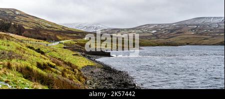 Winter at Scar House Reservoir, Upper Nidderdale, North Yorkshire,UK Stock Photo