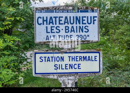 France, Puy de Dome, Chateauneuf les Bains, spa town Stock Photo
