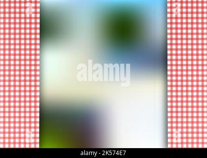 Red corner tablecloth on white background. Vector stock illustration. Stock Vector