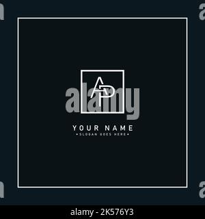Creative Logo for Initials AP in Monogram Style - Vector Template for Initial Letter A and P Stock Vector