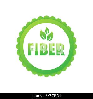 Fiber Badge isolated on white background. Vegan Button. Vector stock illustration. Stock Vector