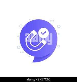 magnet and checkmark vector icon Stock Vector