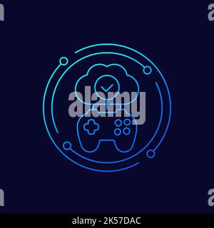 Cloud gaming line vector icon Stock Vector