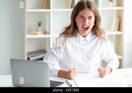 project fail aggressive woman furious madness Stock Photo