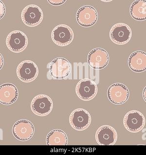 Seamless pattern with geometric aboriginal ornament. Ethnic tribal rounded color background. Afican, australian motiph. Dots painting. Vector Stock Vector