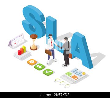 Service level agreement 3d vector business partner Stock Vector