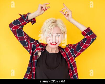 enjoying life excited woman successful emotion Stock Photo