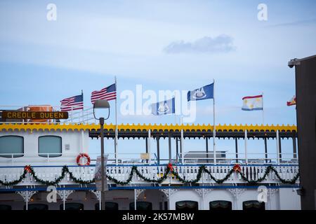 NEW ORLEANS, LOUISIANA - December 11, 2016: Riverboat Creole Queen docked at New Orleans, Louisiana Stock Photo