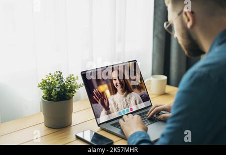 Talking with girlfriend Stock Photo