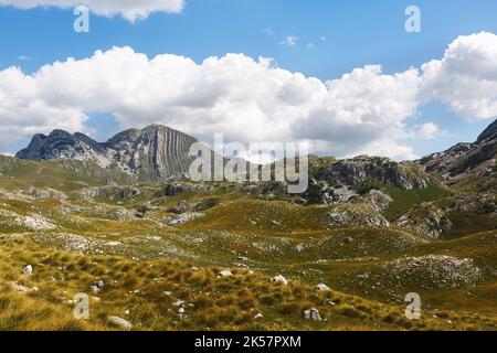 Mount Prutas, Durmitor National Park, Pluzine province, Montenegro. Landscape with mountains in late summer. Selective focus Stock Photo