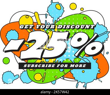 Discount sale banner of bauhaus and pop art, zine culture and memphis elements Stock Vector