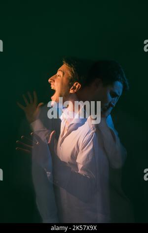 rage man bipolar disorder psychology stress Stock Photo - Alamy