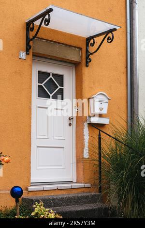 Wooden door on building, Gamla Stan - old town, Stockholm, Sweden Stock ...