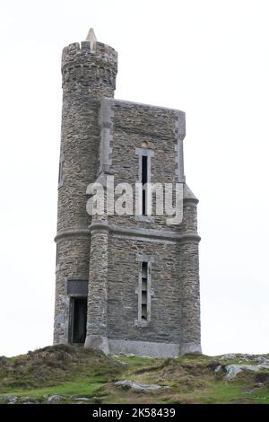 Milner's Tower on Bradda Head, Port Erin, Isle of Man Stock Photo