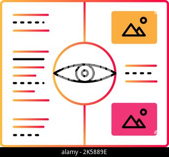 Visualization outline icon. Flat vector eye. Cognitive skills, creative visual perception concept Stock Vector