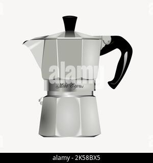 Moka pot clipart, coffee maker illustration vector Stock Vector Image ...