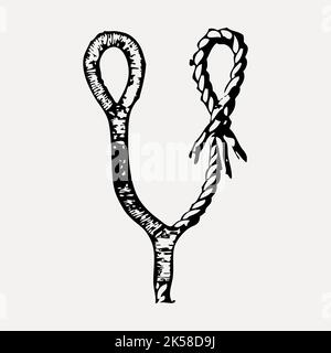 Knot rope hand drawn clipart, tool illustration vector Stock Vector ...