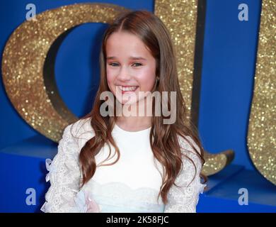 Alisha Weir  attends Roald Dahl's 'Matilda The Musical' World Premiere at The Royal Festival Hall in London, England. Stock Photo