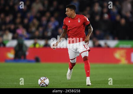 Jesse Lingard of Nottingham Forest in action during the Premier League match between Leicester City and Nottingham Forest at the King Power Stadium, Leicester on Monday 3rd October 2022. (Credit: Jon Hobley | MI News) Credit: MI News & Sport /Alamy Live News Stock Photo