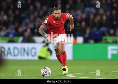 Steve Cook of Nottingham Forest in action during the Premier League match between Leicester City and Nottingham Forest at the King Power Stadium, Leicester on Monday 3rd October 2022. (Credit: Jon Hobley | MI News) Credit: MI News & Sport /Alamy Live News Stock Photo
