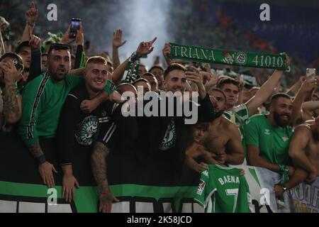 Rome, Italy. 07th Oct, 2022. ROME, Italy - 06.10.2022: Betsi Players celebrates victory ar end of the UEFA Europe League group C match between AS Roma and Real Betis Seville at the Olympic Stadium on October 10, 2022 in Rome, Italy. Credit: Independent Photo Agency/Alamy Live News Stock Photo