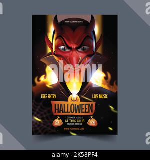 halloween vertical poster template vector design illustration Stock Vector