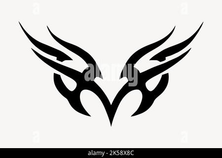 Graphic design Tribal tattoo wings Stock Vector Image & Art - Alamy