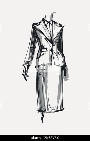 Women Suits Pencil Sketch Fashion Design Hdr 8k · Creative Fabrica