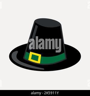 Pilgrim hat clipart, apparel illustration vector. Stock Vector