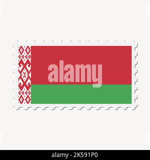 Belarus flag clipart, postage stamp vector. Stock Vector