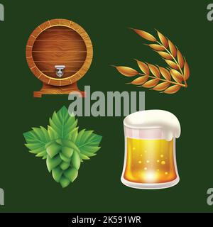 realistic elements collection oktoberfest vector design illustration Stock Vector
