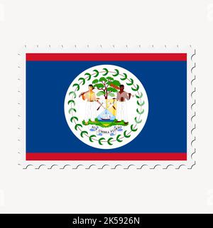 Belize flag clipart, postage stamp vector. Stock Vector