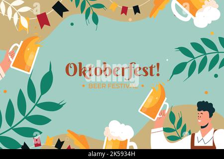 oktoberfest background vector design illustration Stock Vector