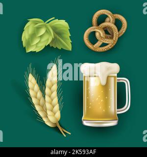 realistic elements collection oktoberfest vector design illustration Stock Vector