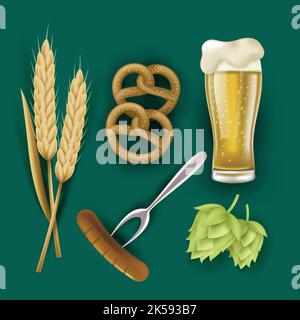 realistic elements collection oktoberfest vector design illustration Stock Vector